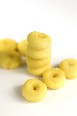 Sugared mini donut on white background. Collection of Dessert.
