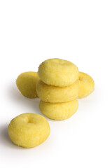 Sugared mini donut on white background. Collection of Dessert.