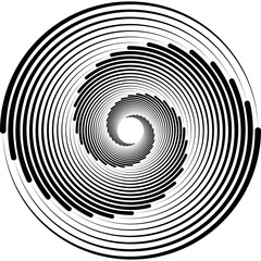 Black and white spiral. Wave element
