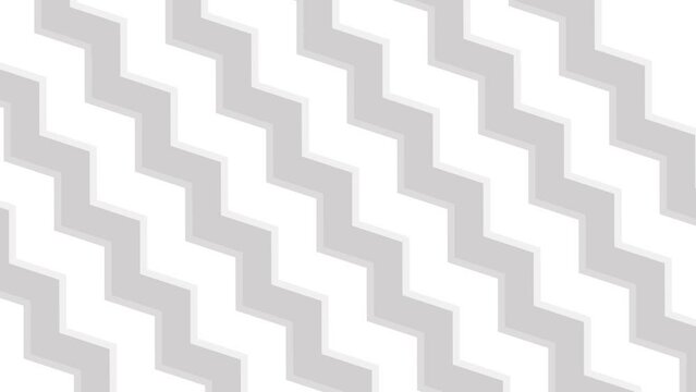Zigzag pattern lines move diagonally. 4K Abstract background. Animated black and grey zigzag lines background. Smooth template background.