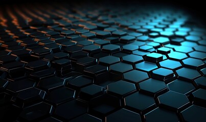 Abstract and stylish: Futuristic black hexagon background Creating using generative AI tools