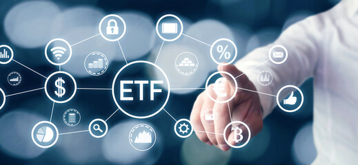 ETF-Exchange Traded Fund. Stock market trading. Finance