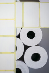 Set of rolls. Thermal paper . Thermal label.