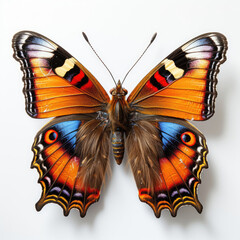 Top-down view of a Peacock Butterfly (Aglais io).
