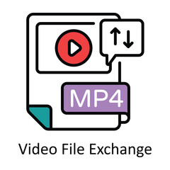 Video File Exchange Filled Outline Icon Design illustration. Online Steaming Symbol on White background EPS 10 File