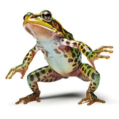 A lively Leopard Frog (Lithobates pipiens) ready to leap.