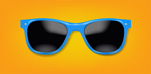 sunglasses isolated on orange background