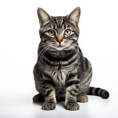 An American Shorthair cat (Felis catus) with striking dichromatic eyes.