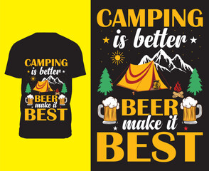 camping t shirt design vector art, camping design