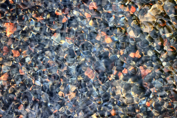 transparent water stones on the bottom multicolor abstract pattern