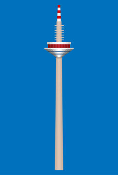 dusseldorf tv tower vector illustration