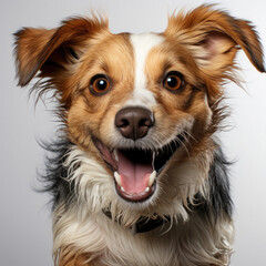 A playful Jack Russell puppy (Canis lupus familiaris) running energetically.