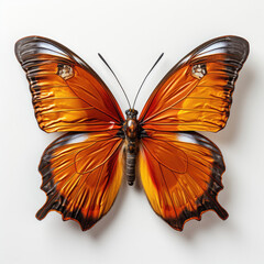 Fototapeta premium A Julia Butterfly (Dryas iulia) top-down view.