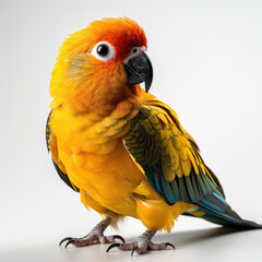 Fototapeta premium A vibrant Sun Conure (Aratinga solstitialis) showcasing its bright plumage.