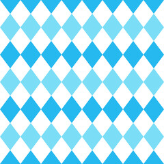 Octoberfest seamless pattern with blue rhombuses. Oktoberfest diamond texture for wrapping paper, tablecloth. Germany traditional wallpaper. Bavarian background. Vector color illustration.