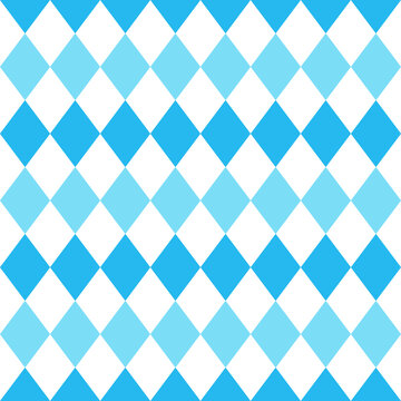 Octoberfest seamless pattern with blue rhombuses. Oktoberfest diamond texture for wrapping paper, tablecloth. Germany traditional wallpaper. Bavarian background. Vector color illustration.