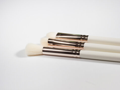 make up brushes isolated on white background