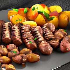 grilled chicken with vegetables generative ai