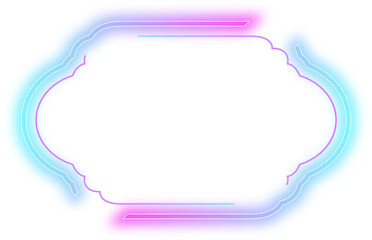 cyberpunk neon frame empty element design