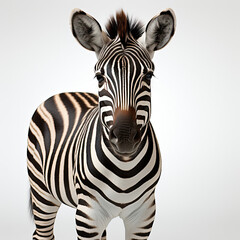 A juvenile Zebra (Equus quagga) with its distinctive black and white stripes.