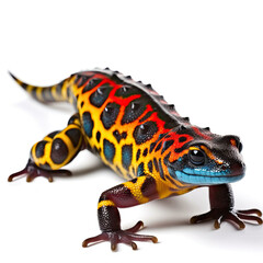 A vibrant Salamander (Salamandridae) showing off its colors.