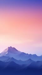 Obraz premium Minimalist silhouette of mountains on a calm background. Generative AI