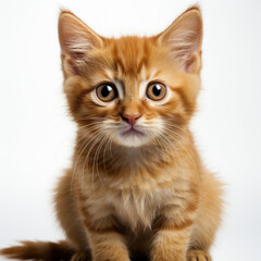 An adorable Burmese kitten (Felis catus) sitting with a curious expression.