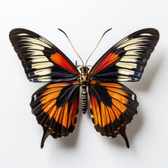 Fototapeta premium Top-down view of a Zebra Longwing Butterfly (Heliconius charithonia).