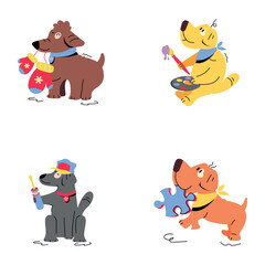 Set of Animals Flat Illustrations

