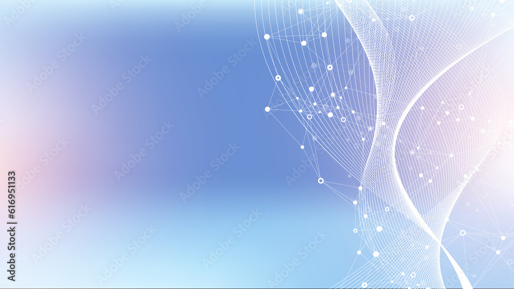 Aufkleber molecular abstract structure background. scientific illustration with molecule dna. medical, science
