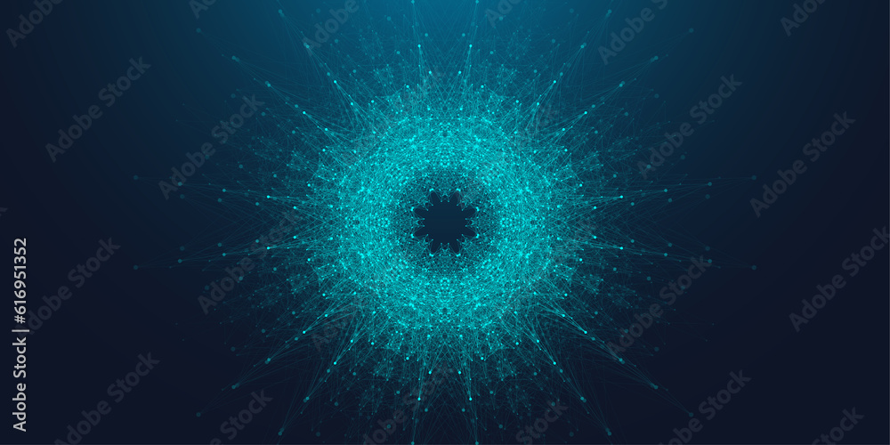 Poster Virtual global internet connection metaverse with a new experience in metaverse virtual reality technology. Metaverse digital world smart futuristic interface technology background, illustration