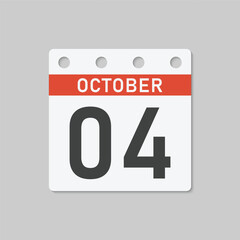Icon page calendar day - 4 October