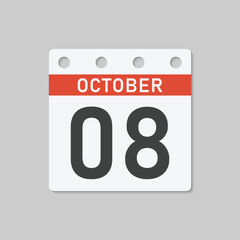 Icon page calendar day - 8 October