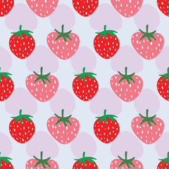 Vector design strawberries repeat pattern