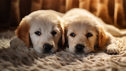 The most beautiful Puppies. Cute Dogs Background. Ai generative