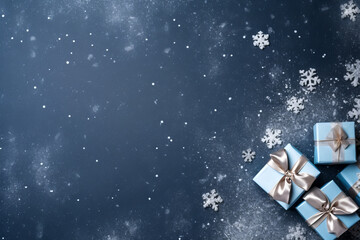 Festive Christmas Background: Joyful Decorations, Snowy Delight. Generative AI.