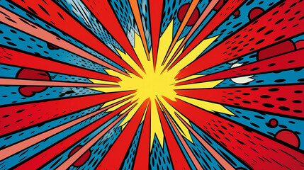 Comic book pop art strip radial backdrop