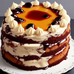chocolate cake with cream generative ai