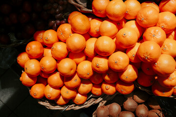 Zesty tangerine sold at an open market