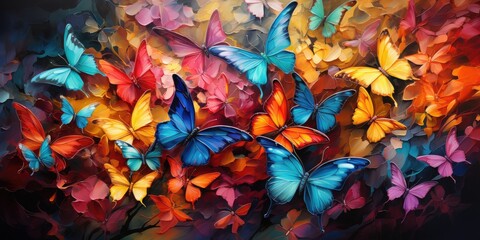 Butterfly Artistry Mosaic - AI Generated