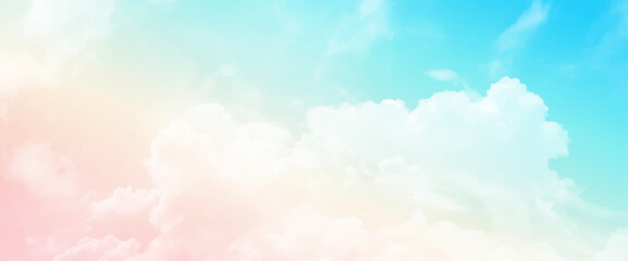 Air clouds in the pastel sky. Pastel backdrop in the air.