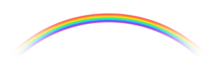 Narrow blurred rainbow with transparent effect isolated PNG