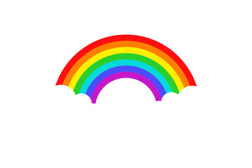 Rainbow and clouds isolated PNG