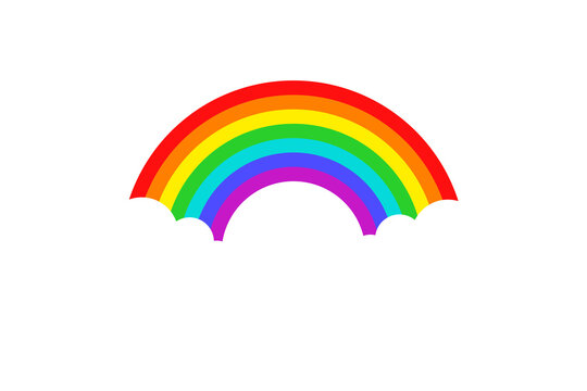 Rainbow and clouds isolated PNG