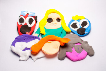 Obraz premium Air-dry clay modeling, children's crafts