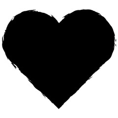 Grunge black heart brush stroke