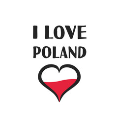 i love poland - t-shirt design, print, sticker, vector