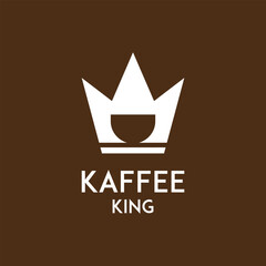 Coffee king logo. king cafe logo vector