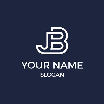 JB logo creative. JB vector line art