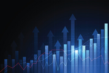 Business candle stick graph chart of stock market investment trading on white background design. Bullish point, Trend of graph. Vector illustration